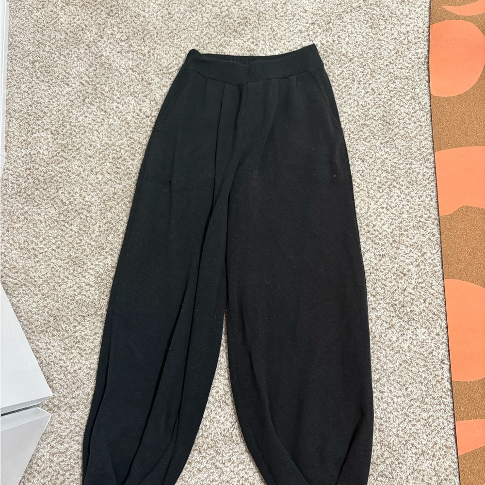 Free People Black Wide-Leg Pants
